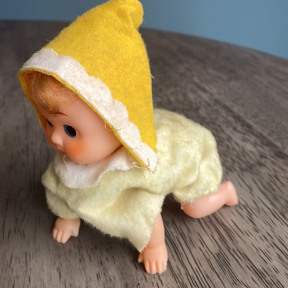 Vintage Wind Up Crawling Baby